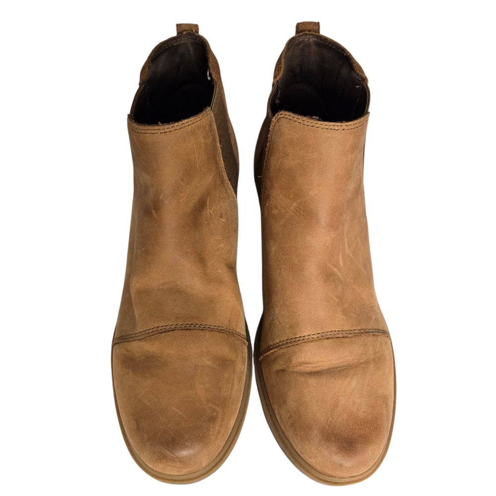 SOREL Evie II Chelsea Wedge Ankle Booties Tan Leather Waterproof‎ - Picture 6 of 16